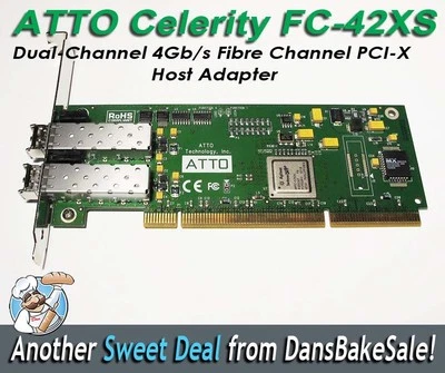 ATTO Tech Celerity FC-42XS Dual-Channel 4Gb/s Fibre Channel PCI-X Host Adapter - Image 1 of 4