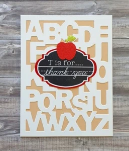 Handmade Thank You Card for Teacher: T for Thank You School Teacher Educator - Picture 1 of 1