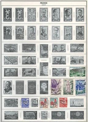 FRANCE 1958-62  Very Fine Used Stamps Hinged on list: 2 sides - Image 1 of 4