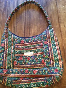 FRENCH COUNTRY COTTON QUILTED FLORAL SHOULDER BAG/ PURSE, HANDBAG,ISABELLAs JOUR - Picture 1 of 11