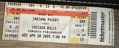 INDIANA PACERS REGGIE MILLER LAST NBA REGULAR SEASON GAME TICKET.  4/20/2005 - Image 1 of 2