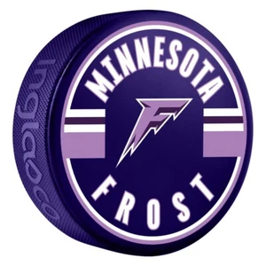 Disco de hockey color temporada Minnesota Frost PWHL 2024-2025 - NUEVO LOGOTIPO - Imagen 1 de 2