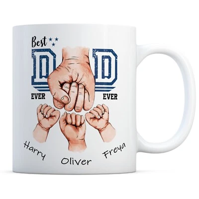 Best Dad Ever Personalised Mug Father's Day Custom Name Cup Birthday Daddy Gift - Image 1 of 4