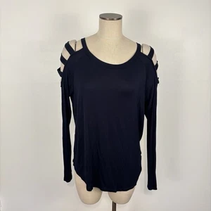 Neu mit Etikett Shiela Rose Damengröße 2X marineblau langer schulterfreier Trägerpullover Oberteil - Bild 1 von 7