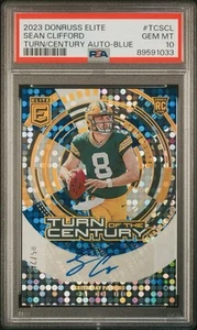 2023 Don Russ Elite - Sean Clifford "Turn Of The Century" Blue Auto /25 PSA 10 - Bild 1 von 2