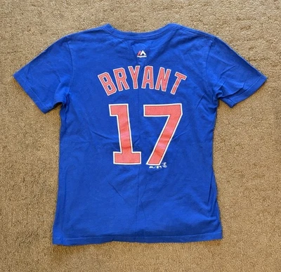 芝加哥小熊队儿童 M 10/12 T 恤布莱恩特 #17 正品商品蓝色-雄伟 — 第 1/4 张图片
