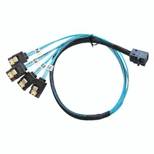 0,5m Mini SAS SFF-8643 auf 4x SATA 7-Pin HDD Kabel 6Gb/s RAID Server Datenkabel - Bild 1 von 8