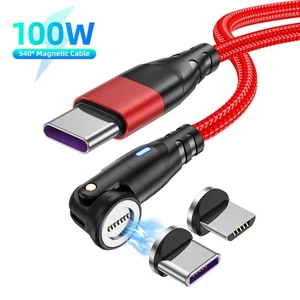 PD 100W Magnetic Type C to Type C Fast Charging Cable 5A USB C Charge Data Sync - Picture 1 of 19