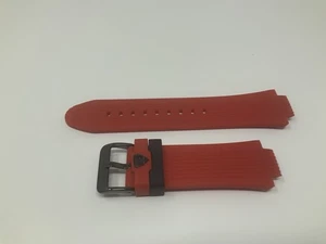NOS Swiss Legend Red Silicon Strap with glossy black steel buckle 18mm - Picture 1 of 9