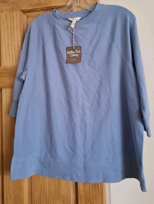 NEW MATILDA JANE BLUE IN THE MOMENT SWEATSHIRT TOP SIZE S EYELET Accent  - Image 1 of 4