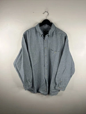 Vintage Trader Bay Shirt Adult XL Tall Green Houndstooth Flannel Chamois B81 - Image 1 of 4