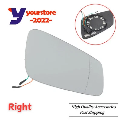 Passenger Right Side Mirror Glass 4Pin Heated for 2010-2016 BMW 528 535 550 - Image 1 of 4