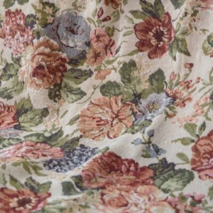 Vintage Hibiscus French Jacquard Tapestry Upholstery Decorative for Sewing Sofas - Picture 1 of 5