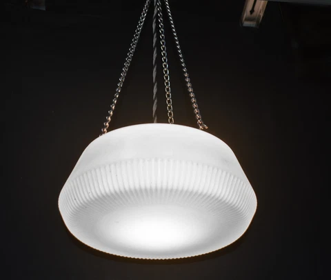 Pendant light art deco architectural C1930s plafoniere Opaline milk glass RARE Cover