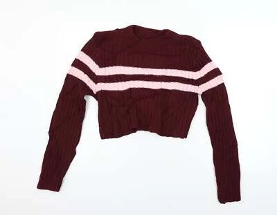 PRETTYLITTLETHING Womens Red Acrylic Blend Jumper Size 12 - Image 1 of 4