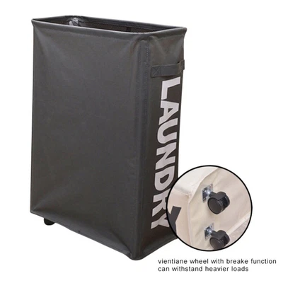 Big Storage Laundry Basket Large Foldable Clothes Hamper Bag Cart Household US - Image 1 of 4