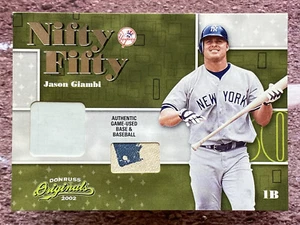2002 Donruss Originals Nifty Fifty /50 Jason Giambi #NF-37 base/palla - Foto 1 di 2