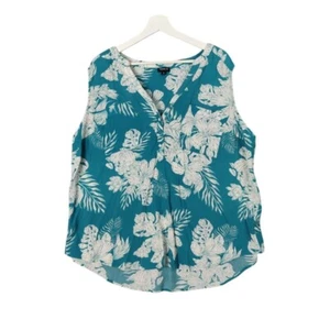 Torrid tropische Blumen ärmellose Bluse Top V-Ausschnitt Hawaii Damen Größe 2X Resort - Bild 1 von 7