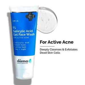 Derma 1% Salicylic Acid Gel Face Wash With Witch Hazel For Active Acne - 100 Ml - Picture 1 of 7