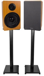 Pair Rockville RockShelf 68C Classic 6.5" Home Bookshelf Speakers w/29" Stands - Picture 1 of 8