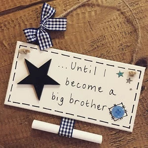 New Baby Pregnancy Announcement Plaque Countdown Until I Become A Big Brother - Picture 1 of 5