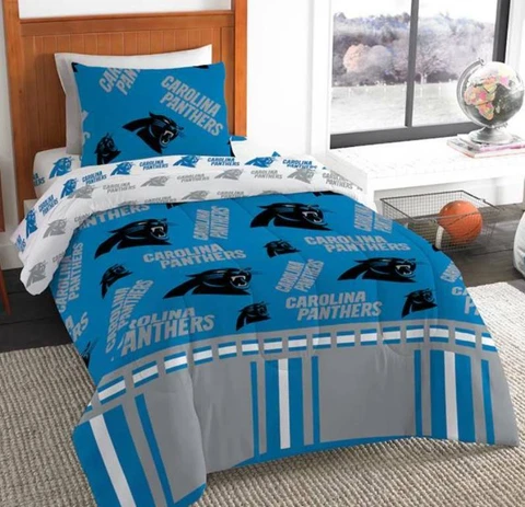 Carolina Panthers Rotary Twin Bed in a Bag Set Cover