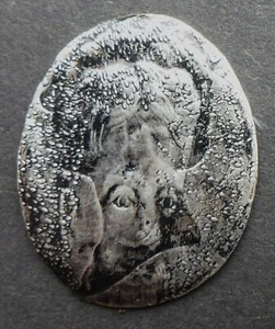 LOVE TOKEN/HOBO COIN  "HIDDEN DEVIL (B)" SILVER 3 PENCE CAN.SHIP $1.99 - Picture 1 of 2