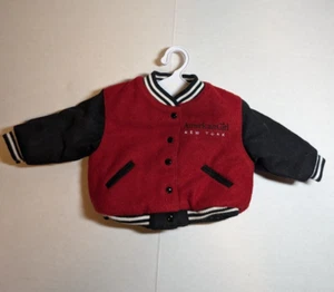 American Girl Doll New York Red & Black Varsity Jacket with Hanger - Picture 1 of 3