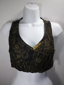 Hot Topic Harry Potter Sports Bra The Marauder's Map Black Gold Size M - Picture 1 of 7