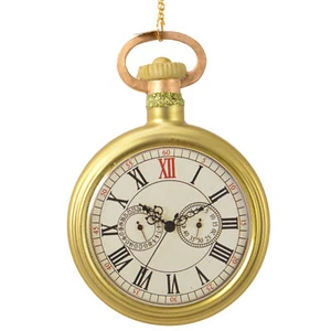 Ornamento orologio da tasca in vetro - vetro soffiato ornamento natalizio stile vintage - Foto 1 di 3