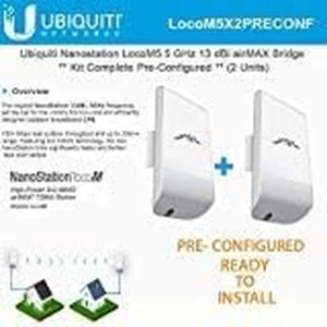 Ubiquiti Locom5 X 2 Units Bridge Kit Complete Pre-Configured Nanostation Loco M5 - Picture 1 of 12