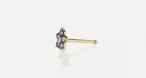 14 Karat Gelbgold Blume Nasenpiercing Stecker - Bild 1 von 20