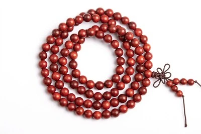 Cuentas redondas de madera natural de 35" 8 mm 108 piezas fragantes ojo de gato sándalo Mala Foto 1 de 3