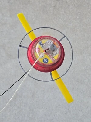 Vintage Stanzel Battery Op Flying UFO Tether Toy Helicopter Blades Working - Image 1 of 4