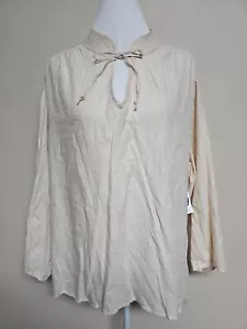 NWT OLD NAVY Women's Blouse Top Long Sleeve Keyhole Neck Striped Print.Size XXL - Picture 1 of 16