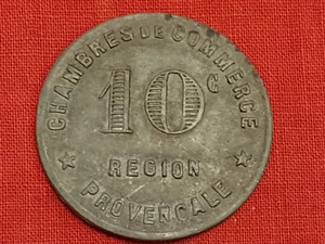 Original 1918 WWI Issue French 10 Centimes Emergency Issue Zinc Coin / Token EF - Bild 1 von 8