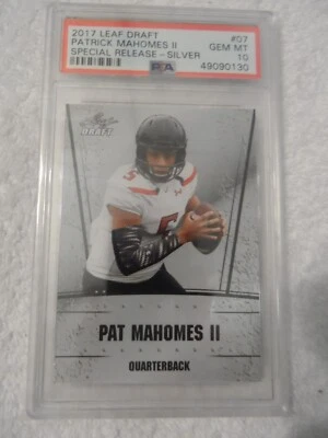 2017 Leaf Draft Special Release Silver Patrick Mahomes II ROOKIE RC #07 PSA 10 - Image 1 of 2