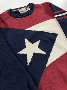 VTG Cotton Traders Mens Sweater American Flag Star Heavy 100% Cotton Sz M - Picture 1 of 10