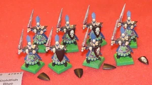 Games Workshop Warhammer Dark Elves Elf Warriors x8 Classic Painted Figures Lot - Picture 1 of 8
