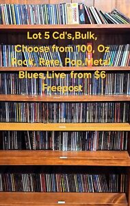 Cd's,Bulk,Choose from 100+,Oz Rock, Rare, Pop,Metal,Blues,Live,Vintage,Exc Lot 5