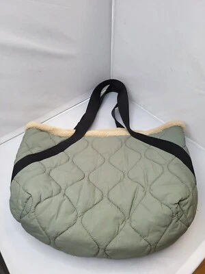 Nuevo Bolso de Hombro ZARA Verde Taupe Imitación Sherpa Puffer Shopping TALLA M 572 Foto 1 de 4