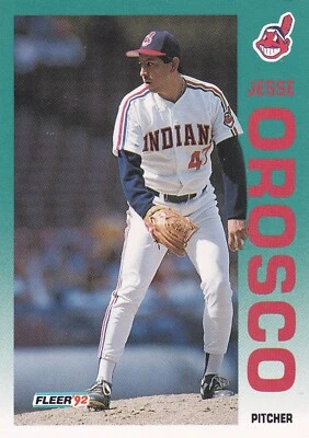 1992 Fleer #121 Jesse Orosco MLB Cleveland Indians + (Yes 3 Free Mystery Cards) - Image 1 of 2