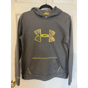 Under Armour Hoodie Sweatshirt Youth XL STORM1 Gray Camo Green Fleece Lined - Picture 1 of 12