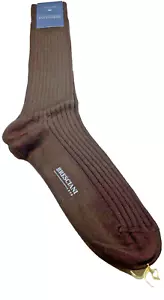 BRESCIANI Men Italian Socks Brown 80% Lana/Wool 20% Poliam/Nylon - Size L - New - Picture 1 of 10