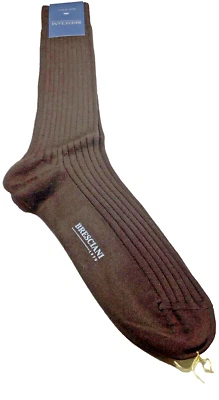 BRESCIANI Men Italian Socks Brown 80% Lana/Wool 20% Poliam/Nylon -  Size L - New - Image 1 of 4