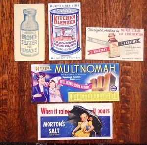 5 BUNTE VINTAGE TINTENLÖSCHER MORTON'S SALT KÜCHE KLENZER MULTOMAH HOTEL ++ - Bild 1 von 2