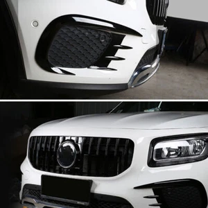 Front Bumper Lip Diffuser Splitter Fins For Mercedes-Benz GLB 2020-22 ABS Black - Picture 1 of 8