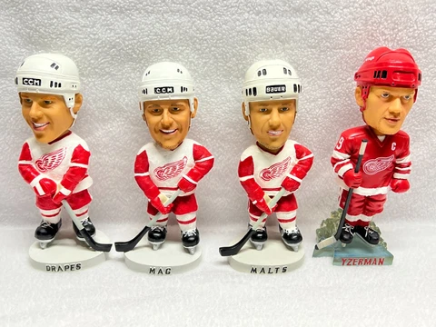 Detroit Red Wings Bobbleheads Yzerman McCarty MAC Maltby MALTS Draper DRAPES Cover