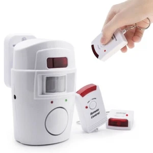 KABELLOSER PIR BEWEGUNGSSENSOR ALARM + 2 FERNBEDIENUNGEN FÜR GARAGENHINTERTÜR NEU - Bild 1 von 11