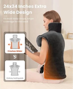 Bob and Brad Weighted Electric Heating Pad for Back Neck Pain Relief Washable - Picture 1 of 10